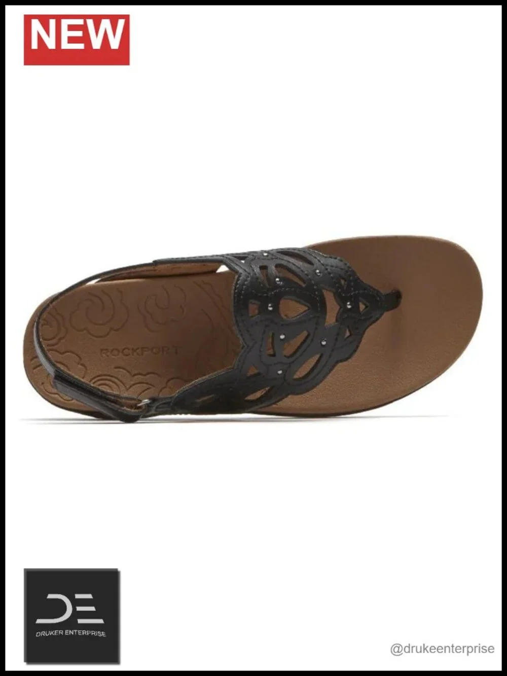 Genuine Leather Slingback Sandals Comfort Footbed Adjustable Hook-and-Loop
